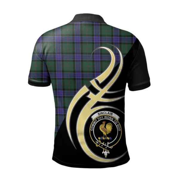 Sinclair Hunting Modern Clan Polo Shirt, Scottish Tartan Sinclair Hunting Modern Clans Polo Shirt Believe In Me Style - Image 2