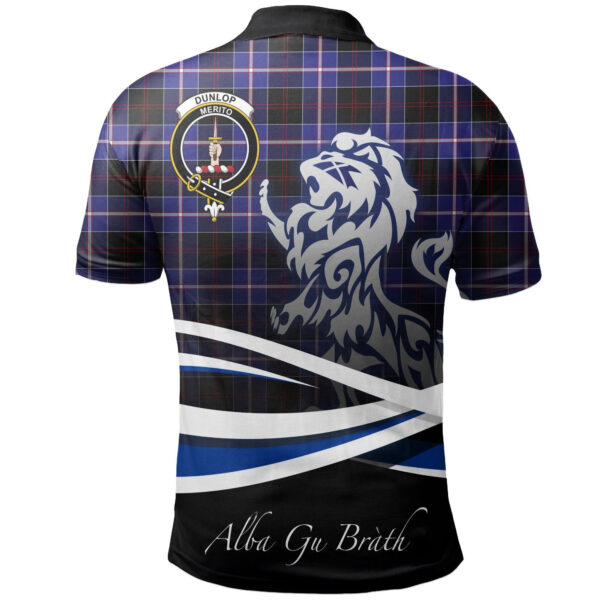 Dunlop Modern Clan Polo Shirt, Scottish Tartan Dunlop Modern Clans Polo Shirt Crest Lion Style - Image 2