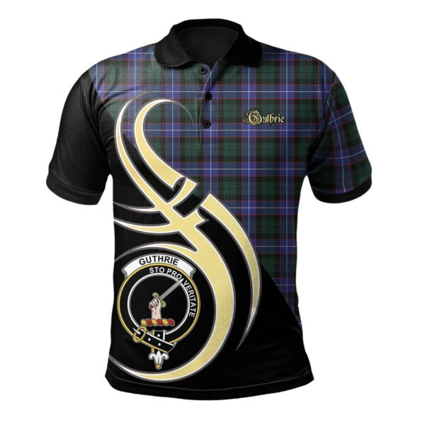 Guthrie Modern Clan Polo Shirt, Scottish Tartan Guthrie Modern Clans Polo Shirt Believe In Me Style