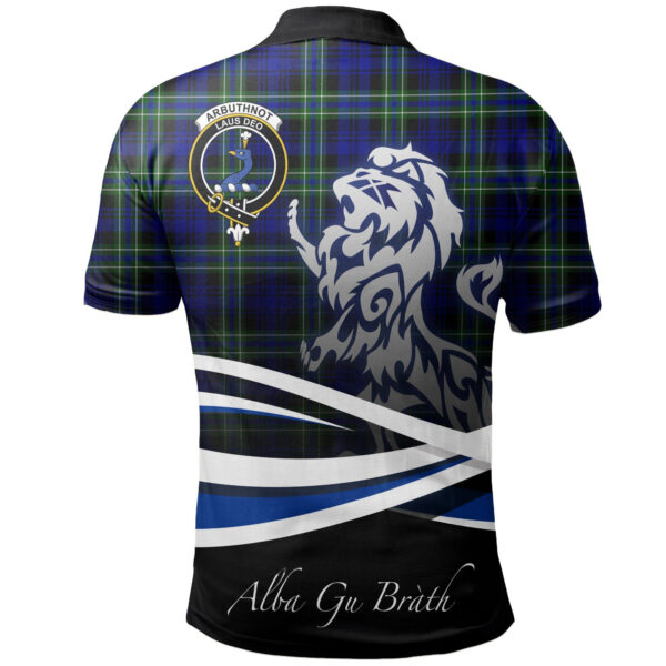 Arbuthnot Modern Clan Polo Shirt, Scottish Tartan Arbuthnot Modern Clans Polo Shirt Crest Lion Style - Image 2