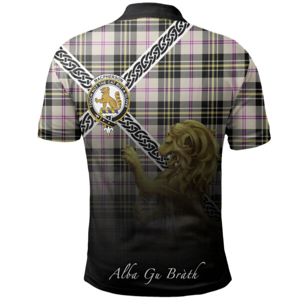 MacPherson Dress Ancient Clan Polo Shirt, Scottish Tartan MacPherson Dress Ancient Clans Polo Shirt Celtic Lion Style - Image 2