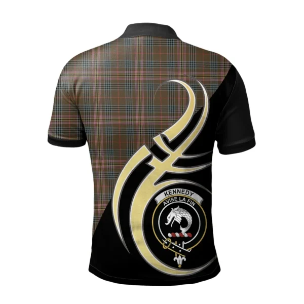 Kennedy Weathered Clan Polo Shirt, Scottish Tartan Kennedy Weathered Clans Polo Shirt Believe In Me Style - Image 2