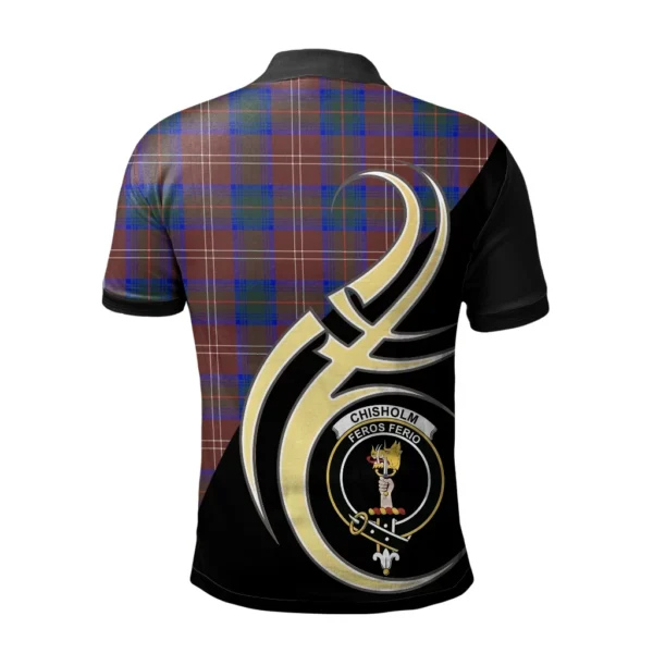 Chisholm Hunting Modern Clan Polo Shirt, Scottish Tartan Chisholm Hunting Modern Clans Polo Shirt Believe In Me Style - Image 2