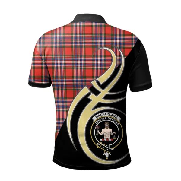 MacFarlane Modern Clan Polo Shirt, Scottish Tartan MacFarlane Modern Clans Polo Shirt Believe In Me Style - Image 2