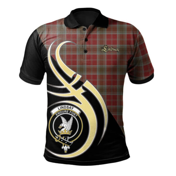 Lindsay Weathered Clan Polo Shirt, Scottish Tartan Lindsay Weathered Clans Polo Shirt Believe In Me Style