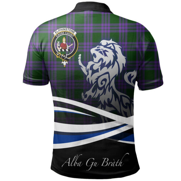 Elphinstone Clan Polo Shirt, Scottish Tartan Elphinstone Clans Polo Shirt Crest Lion Style - Image 2