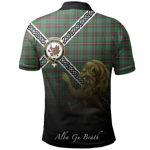 MacKinnon Hunting Ancient Clan Polo Shirt, Scottish Tartan MacKinnon Hunting Ancient Clans Polo Shirt Celtic Lion Style - Image 2