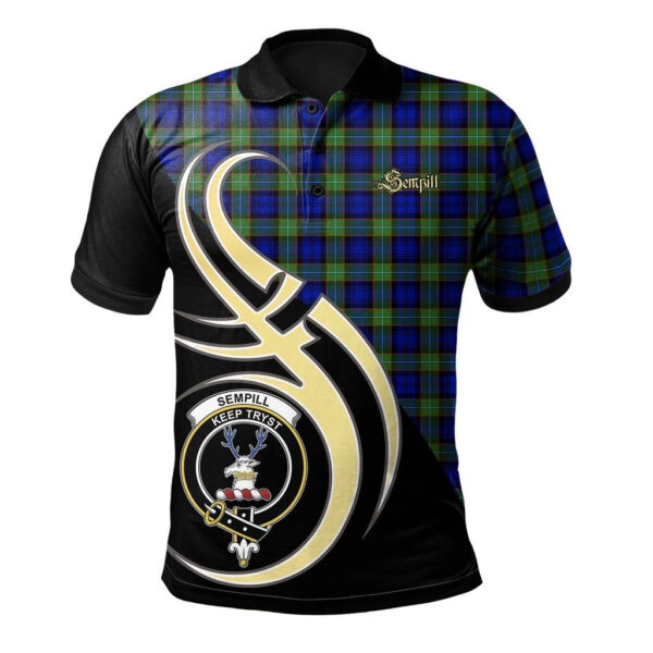 Sempill Modern Clan Polo Shirt, Scottish Tartan Sempill Modern Clans Polo Shirt Believe In Me Style