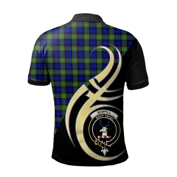 Sempill Modern Clan Polo Shirt, Scottish Tartan Sempill Modern Clans Polo Shirt Believe In Me Style - Image 2