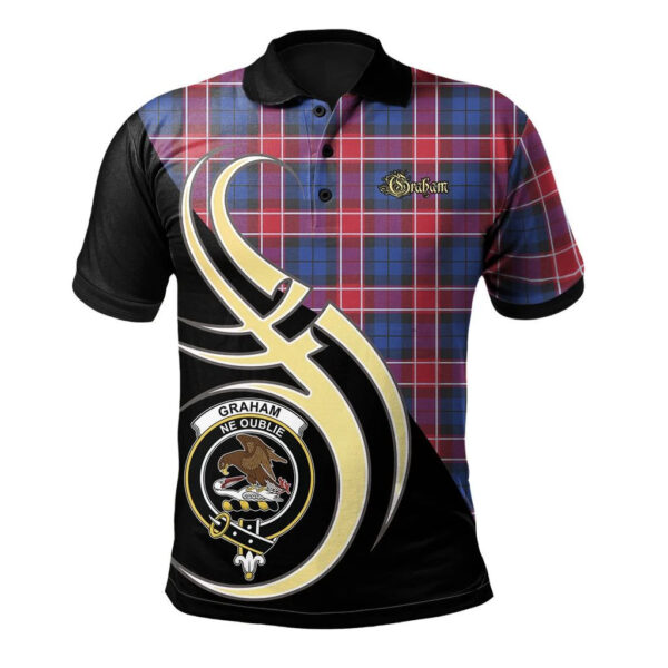 Graham of Menteith Red Clan Polo Shirt, Scottish Tartan Graham of Menteith Red Clans Polo Shirt Believe In Me Style