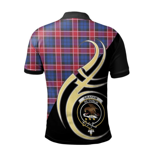 Graham of Menteith Red Clan Polo Shirt, Scottish Tartan Graham of Menteith Red Clans Polo Shirt Believe In Me Style - Image 2