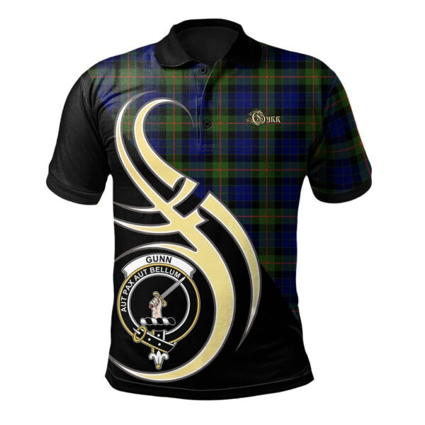 Gunn Modern Clan Polo Shirt, Scottish Tartan Gunn Modern Clans Polo Shirt Believe In Me Style