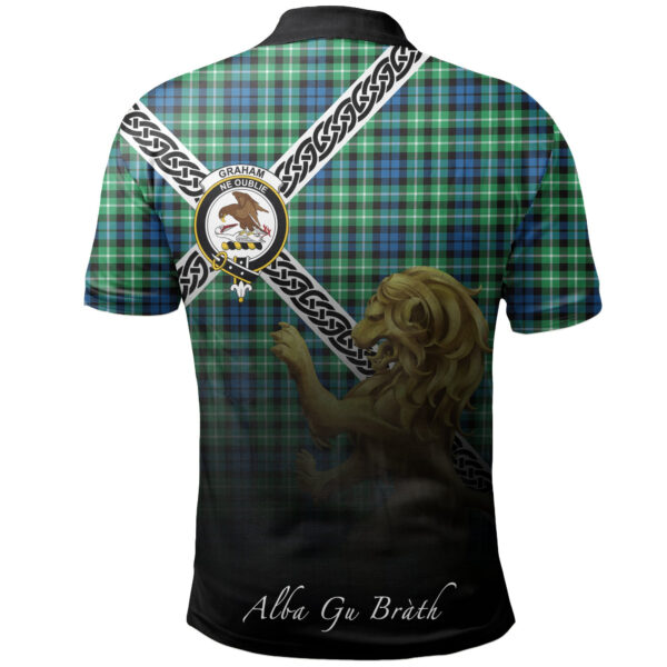 Graham of Montrose Ancient Clan Polo Shirt, Scottish Tartan Graham of Montrose Ancient Clans Polo Shirt Celtic Lion Style - Image 2