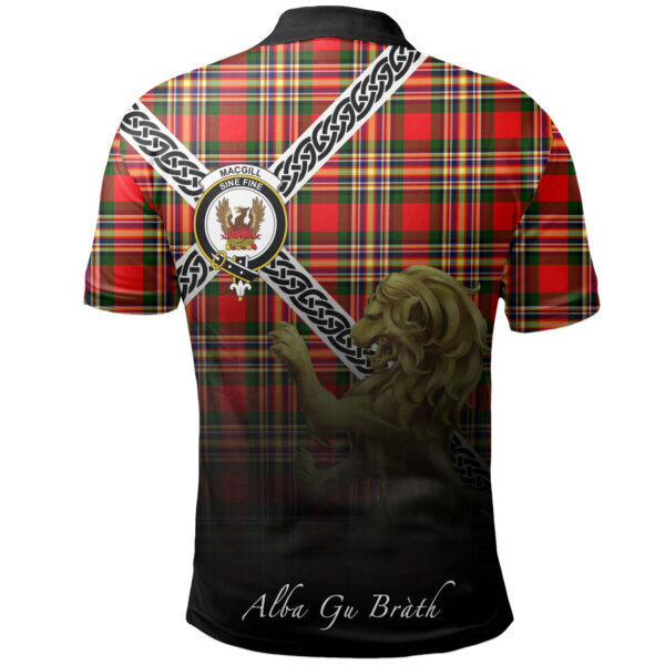 MacGill Modern Clan Polo Shirt, Scottish Tartan MacGill Modern Clans Polo Shirt Celtic Lion Style - Image 2