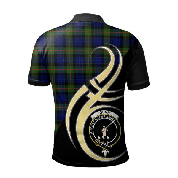 Gunn Modern Clan Polo Shirt, Scottish Tartan Gunn Modern Clans Polo Shirt Believe In Me Style - Image 2