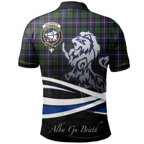 Galbraith Modern Clan Polo Shirt, Scottish Tartan Galbraith Modern Clans Polo Shirt Crest Lion Style - Image 2