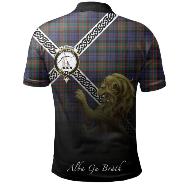 Fletcher of Dunans Clan Polo Shirt, Scottish Tartan Fletcher of Dunans Clans Polo Shirt Celtic Lion Style - Image 2