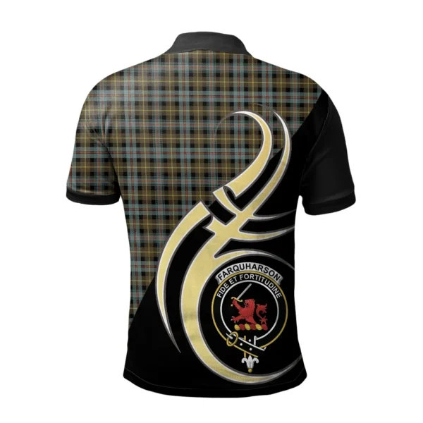 Farquharson Weathered Clan Polo Shirt, Scottish Tartan Farquharson Weathered Clans Polo Shirt Believe In Me Style - Image 2