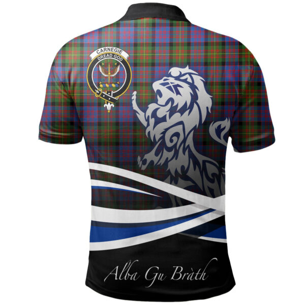 Carnegie Ancient Clan Polo Shirt, Scottish Tartan Carnegie Ancient Clans Polo Shirt Crest Lion Style - Image 2