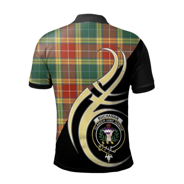 Buchanan Old Sett Clan Polo Shirt, Scottish Tartan Buchanan Old Sett Clans Polo Shirt Believe In Me Style - Image 2