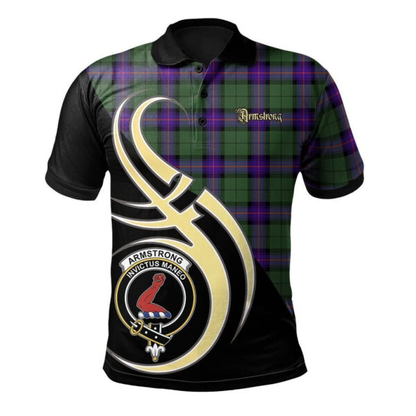 Armstrong Modern Clan Polo Shirt, Scottish Tartan Armstrong Modern Clans Polo Shirt Believe In Me Style