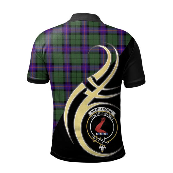 Armstrong Modern Clan Polo Shirt, Scottish Tartan Armstrong Modern Clans Polo Shirt Believe In Me Style - Image 2