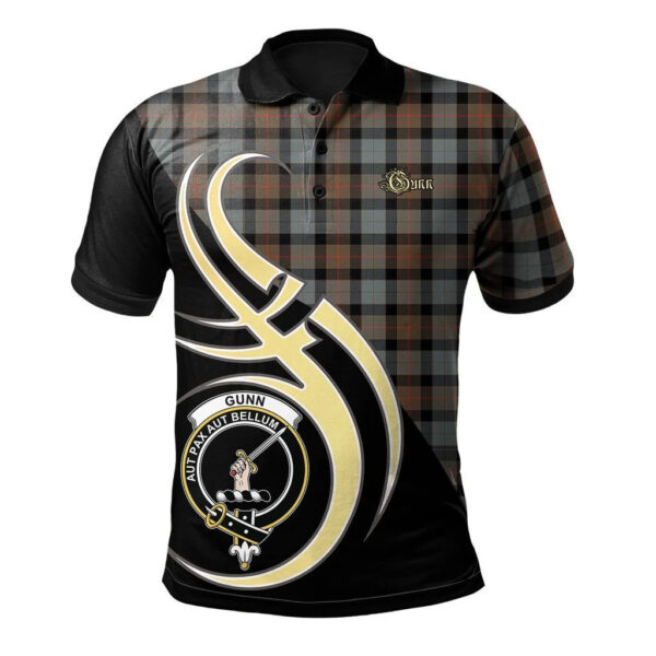 Gunn Weathered Clan Polo Shirt, Scottish Tartan Gunn Weathered Clans Polo Shirt Believe In Me Style