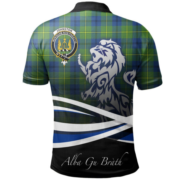 Johnston Ancient Clan Polo Shirt, Scottish Tartan Johnston Ancient Clans Polo Shirt Crest Lion Style - Image 2