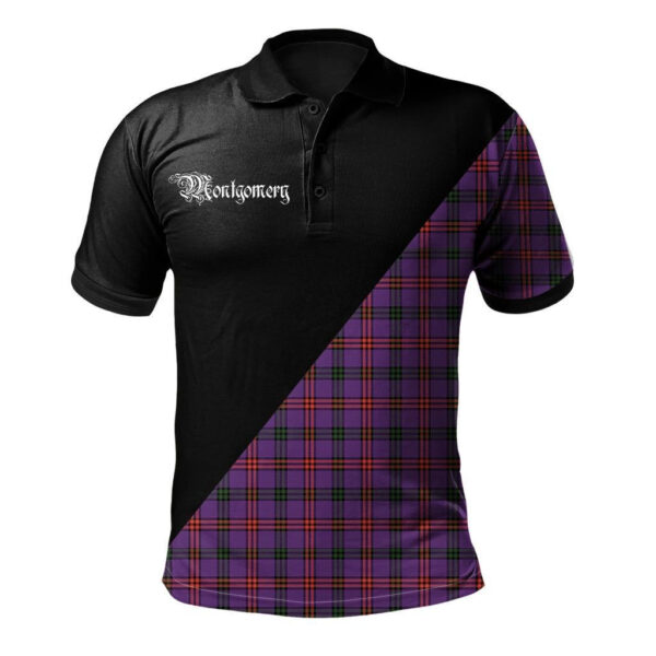 Montgomery Modern Clan Polo Shirt, Scottish Tartan Montgomery Modern Clans Polo Shirt Military Style