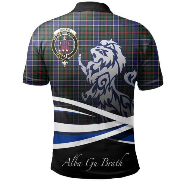 Ogilvie Hunting Modern Clan Polo Shirt, Scottish Tartan Ogilvie Hunting Modern Clans Polo Shirt Crest Lion Style - Image 2