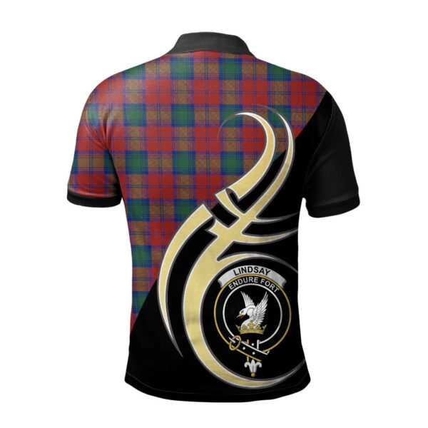 Lindsay Modern Clan Polo Shirt, Scottish Tartan Lindsay Modern Clans Polo Shirt Believe In Me Style - Image 2