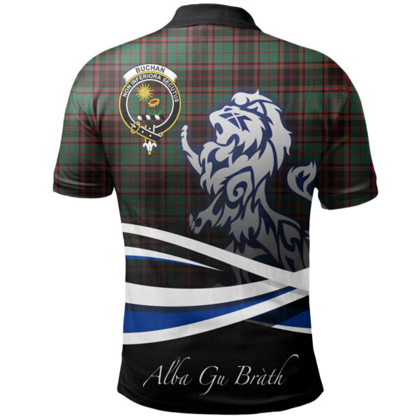 Buchan Ancient Clan Polo Shirt, Scottish Tartan Buchan Ancient Clans Polo Shirt Crest Lion Style - Image 2