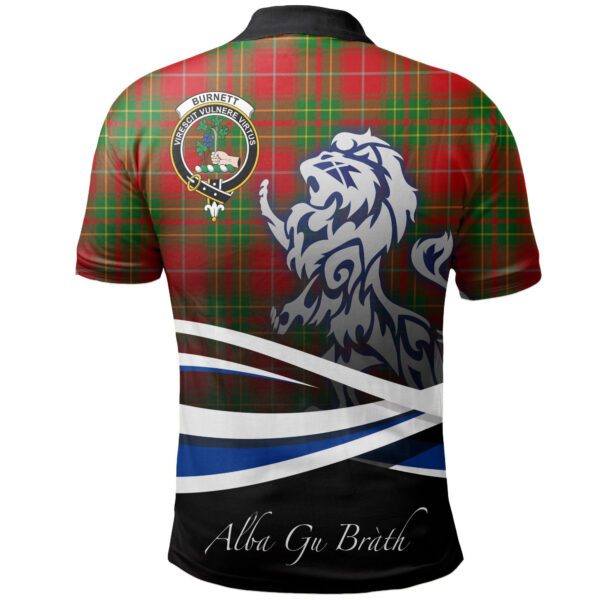 Burnett Ancient Clan Polo Shirt, Scottish Tartan Burnett Ancient Clans Polo Shirt Crest Lion Style - Image 2