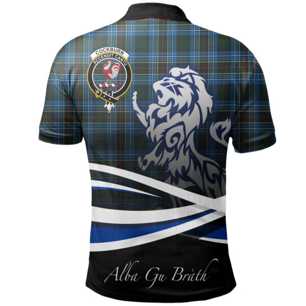 Cockburn Modern Clan Polo Shirt, Scottish Tartan Cockburn Modern Clans Polo Shirt Crest Lion Style - Image 2