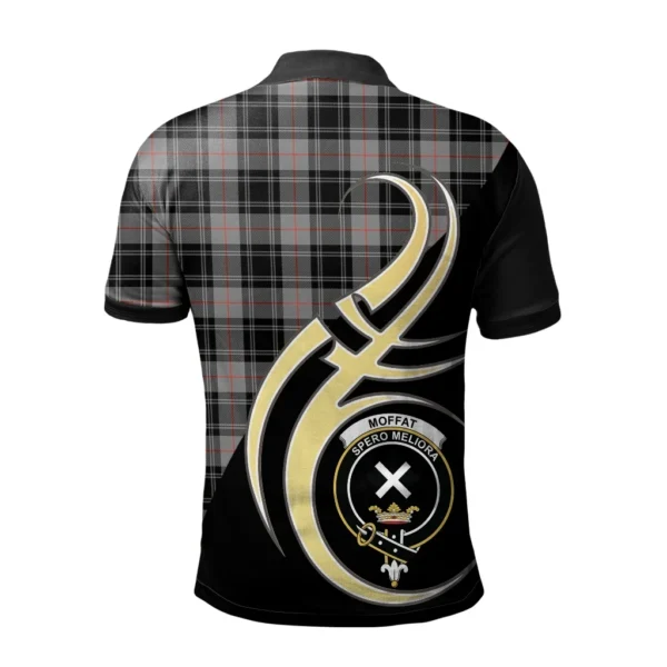 Moffat Modern Clan Polo Shirt, Scottish Tartan Moffat Modern Clans Polo Shirt Believe In Me Style - Image 2