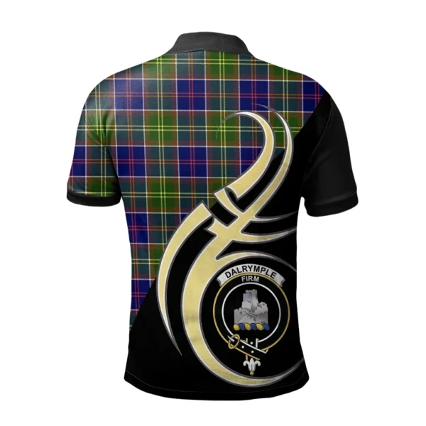 Dalrymple Clan Polo Shirt, Scottish Tartan Dalrymple Clans Polo Shirt Believe In Me Style - Image 2