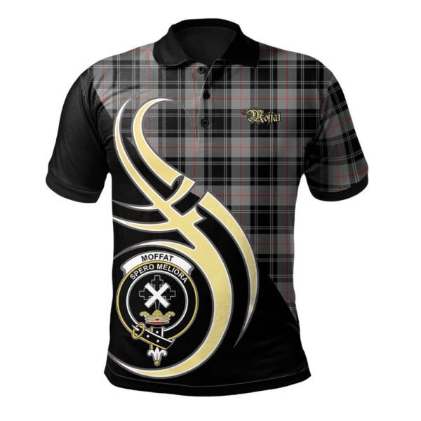 Moffat Modern Clan Polo Shirt, Scottish Tartan Moffat Modern Clans Polo Shirt Believe In Me Style