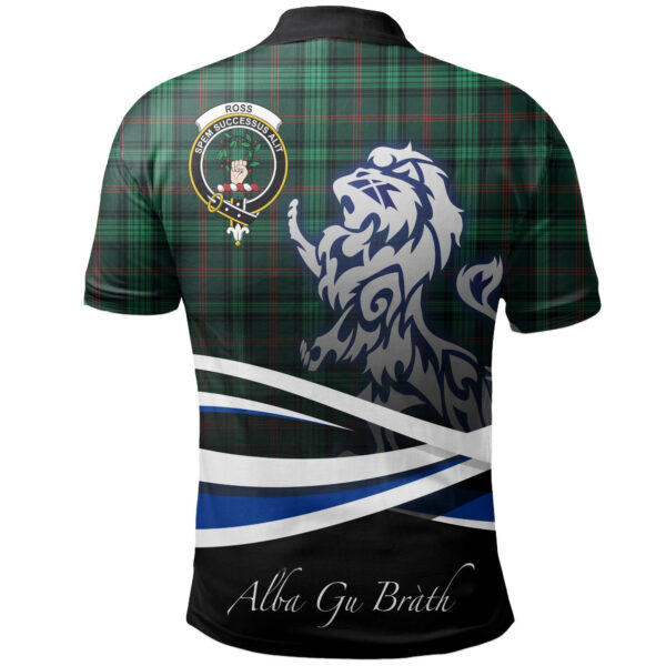 Ross Hunting Modern Clan Polo Shirt, Scottish Tartan Ross Hunting Modern Clans Polo Shirt Crest Lion Style - Image 2