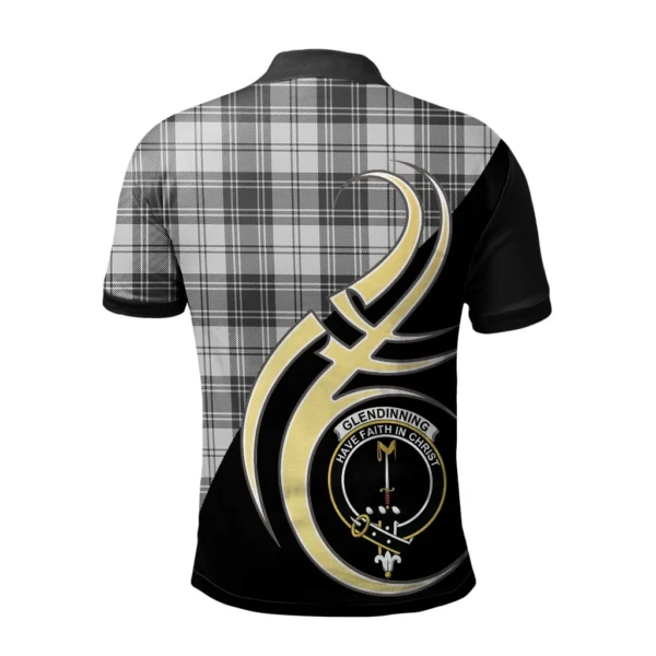 Glendinning Clan Polo Shirt, Scottish Tartan Glendinning Clans Polo Shirt Believe In Me Style - Image 2