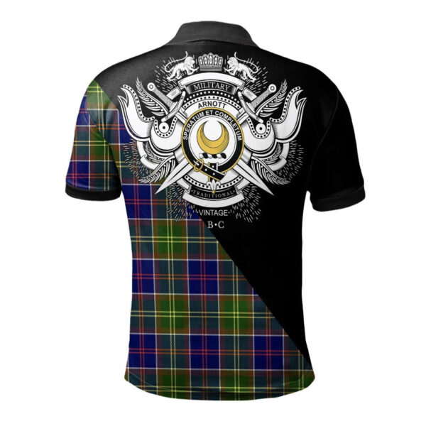 Arnott Clan Polo Shirt, Scottish Tartan Arnott Clans Polo Shirt Military Style - Image 2