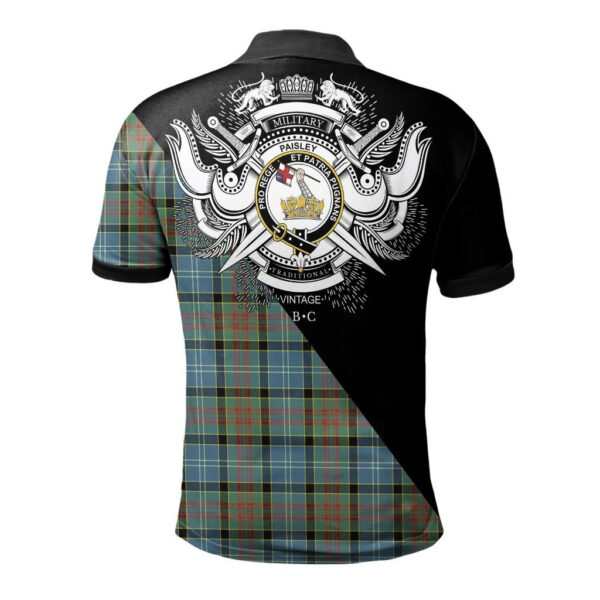 Paisley Clan Polo Shirt, Scottish Tartan Paisley Clans Polo Shirt Military Style - Image 2