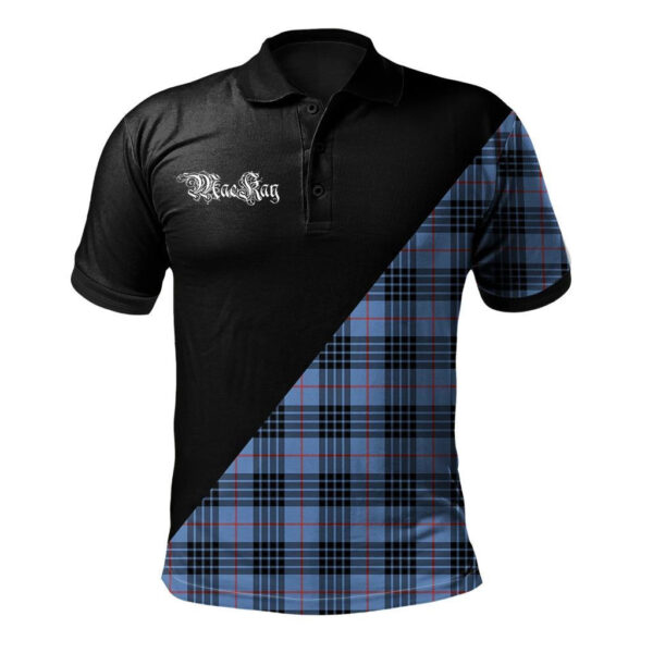 MacKay Blue Clan Polo Shirt, Scottish Tartan MacKay Blue Clans Polo Shirt Military Style