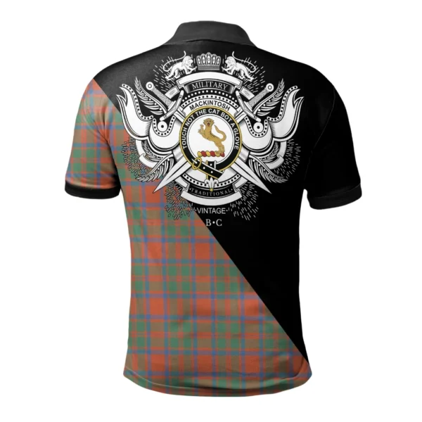 MacKintosh Ancient Clan Polo Shirt, Scottish Tartan MacKintosh Ancient Clans Polo Shirt Military Style - Image 2