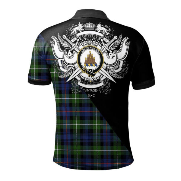 MacKenzie Modern Clan Polo Shirt, Scottish Tartan MacKenzie Modern Clans Polo Shirt Military Style - Image 2