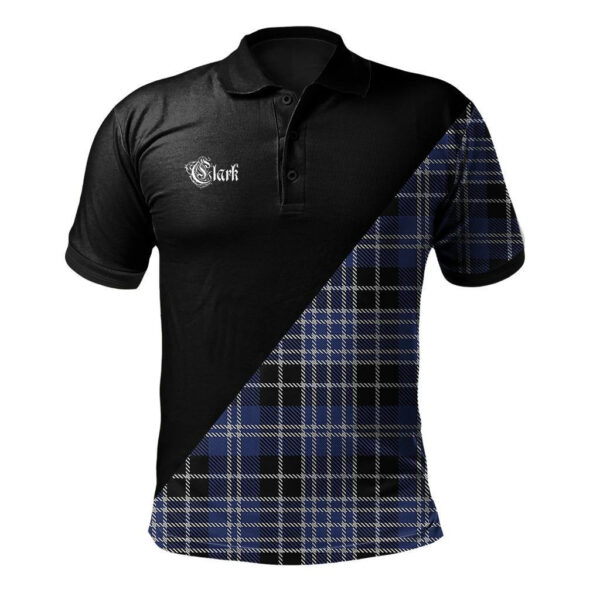 Clark Clan Polo Shirt, Scottish Tartan Clark Clans Polo Shirt Military Style