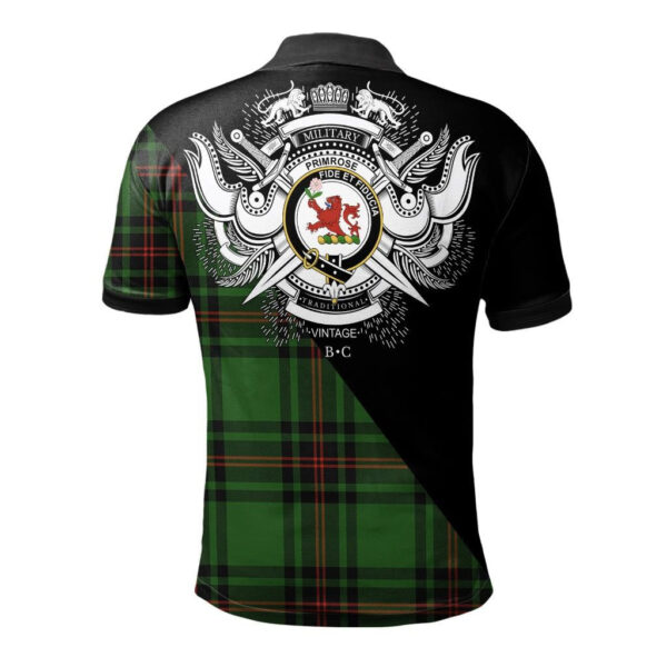 Primrose Clan Polo Shirt, Scottish Tartan Primrose Clans Polo Shirt Military Style - Image 2