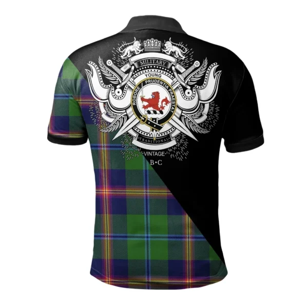 Young Modern Clan Polo Shirt, Scottish Tartan Young Modern Clans Polo Shirt Military Style - Image 2