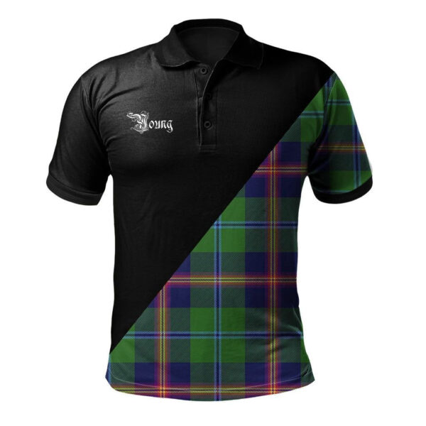 Young Modern Clan Polo Shirt, Scottish Tartan Young Modern Clans Polo Shirt Military Style