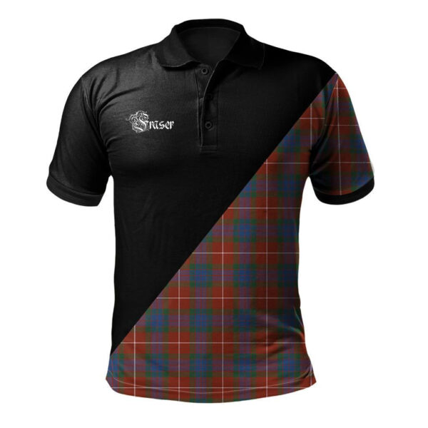 Fraser Ancient Clan Polo Shirt, Scottish Tartan Fraser Ancient Clans Polo Shirt Military Style