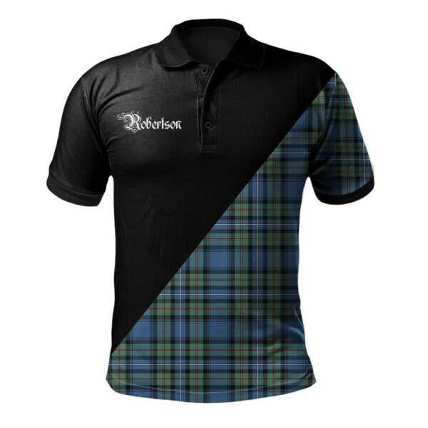 Robertson Hunting Ancient Clan Polo Shirt, Scottish Tartan Robertson Hunting Ancient Clans Polo Shirt Military Style